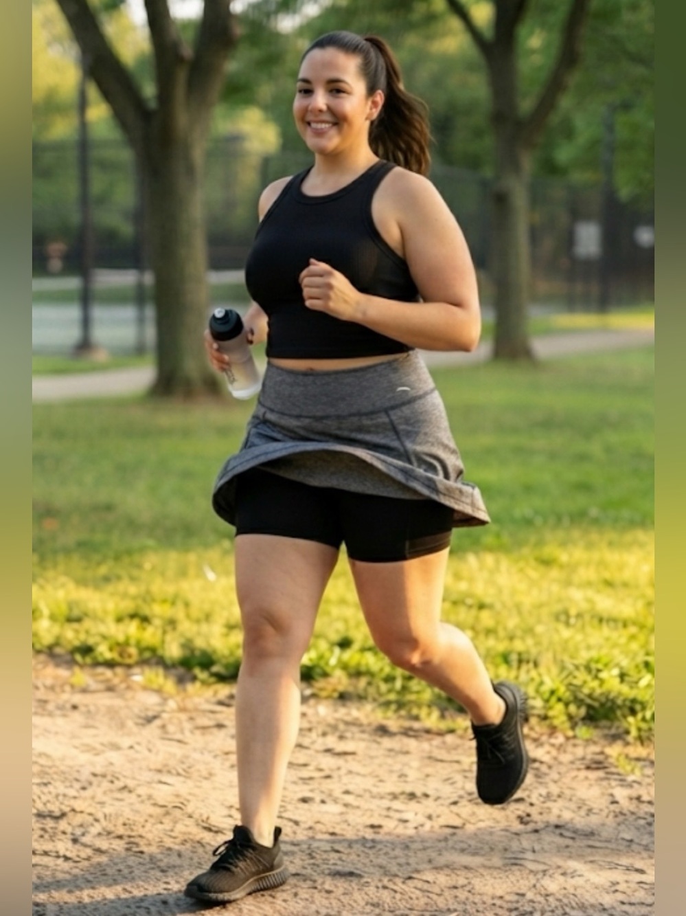 Tek Gear - Grey Athletic Tennis Skort with Black Inner Shorts
